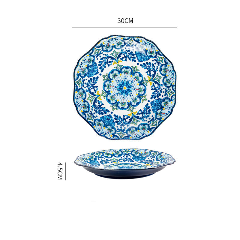 Elegant Polish Ceramic 12″ Dinner Plate – 30 cm Hand‑Painted Floral Serving Dish
